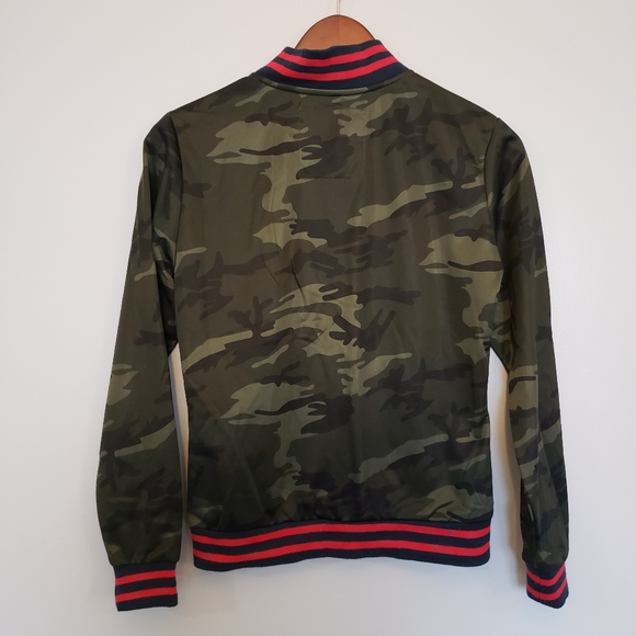 ⭐American Stitch 2 Piece Camo Green & Coral Stripe Zip Up Track Suit Size Small - Picture 4 of 16